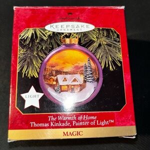 Hallmark 1997 Christmas Ornament the Warmth of Home Thomas Kinkade 3D Scene